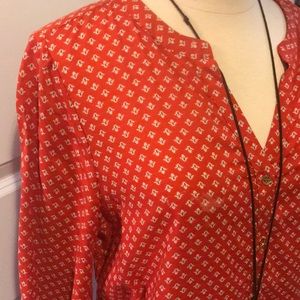 Long Print Blouse- great for fall